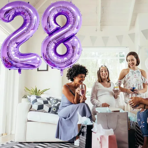 Miniatura 5 de Globo de aluminio de 40 pulgadas con el número 29, globo gigante gigante número 29 para decoración de fiesta de cumpleaños de 29, boda, aniversario