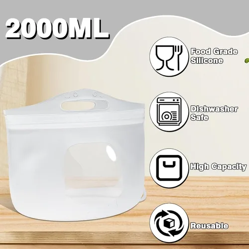 Miniatura 6 de Bolsa esterilizadora de vapor de silicona de 2L para biberones, bolsa esterilizadora reutilizable para accesorios de sacaleche, chupetes