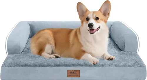 Miniatura 46 de Cama ortopédica impermeable para perros pequeños, cama para perros de tamaño mediano, cómoda cama para mascotas y gatos con lados, funda extraíble