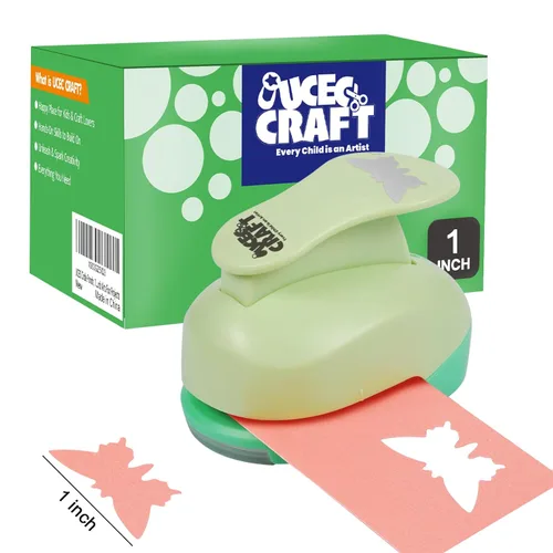 UCEC Perforadora de mariposa de 1 pulgada, perforadores de papel para manualidades, perforadora de palanca hecha a mano, forma de agujero para