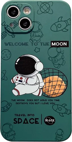 Miniatura 22 de Yonds Queen para iPhone 7 Plus / 8 Plus, linda funda con diseño de astronauta de dibujos animados, elegante parachoques de TPU suave, protectora