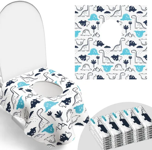 Miniatura 9 de 30 paquetes de cubiertas desechables para asiento de inodoro, para niños y adultos, envueltas individualmente para viajes, grandes cubiertas