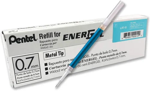 Pentel - Tinta de repuesto para bolígrafo de gel líquido EnerGel Azul cielo