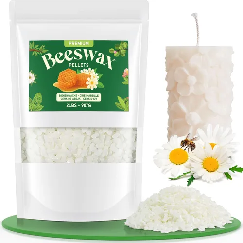 Miniatura 12 de NORVENCE Gránulos de cera de abejas 20LB, cera de abejas blanca pura y natural para hacer velas, cuidado de la piel DIY, bálsamo labial, jabón