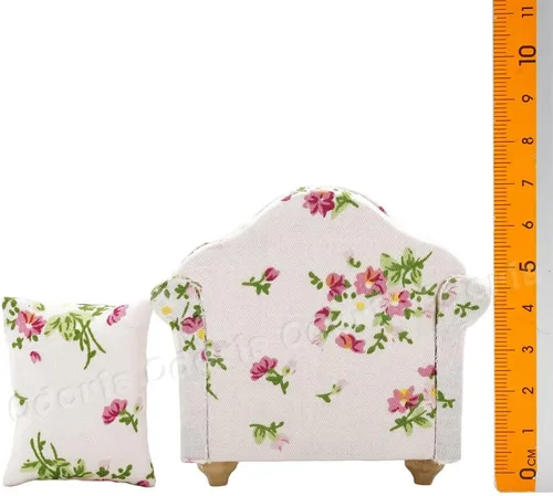 Miniatura 4 de Odoria 1/12 Silla en miniatura Sillón Accesorios para muebles de casa de muñecas, color blanco