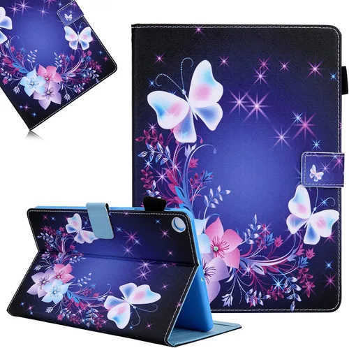 Miniatura 9 de LCHDA Funda para Samsung Galaxy Tab A8 10.5 2021 (SM-X200 / SM-X205), soporte delgado con tapa para folio, cubierta pintada inteligente, piel