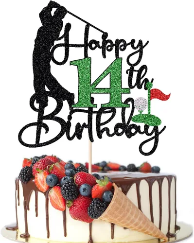 Miniatura 19 de Golf Happy 10th Birthday Cake Topper, Golfer/Sports Themed Birthday or Retirement Cake Decorations,Golf Ten 10 Years Old Ball Player Sport Themed