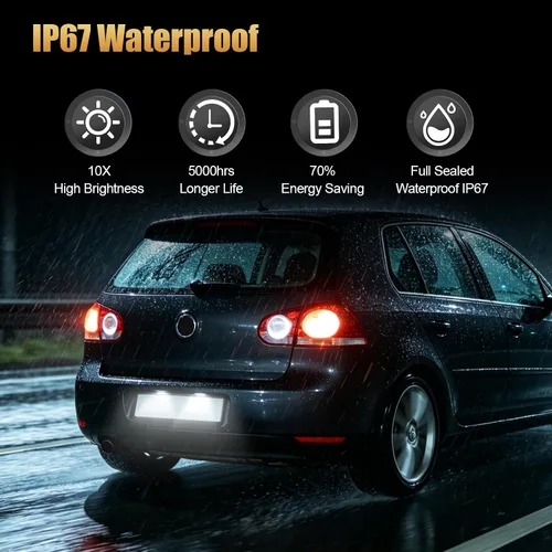 Miniatura 5 de D-Lumina Luces LED para matrícula, montaje de lámpara para Volkswagen VW Golf GTI MK4 MK5 MK6 MK7 CC Rabbit Polo EOS Phaeton Beetle Passat Scirocco