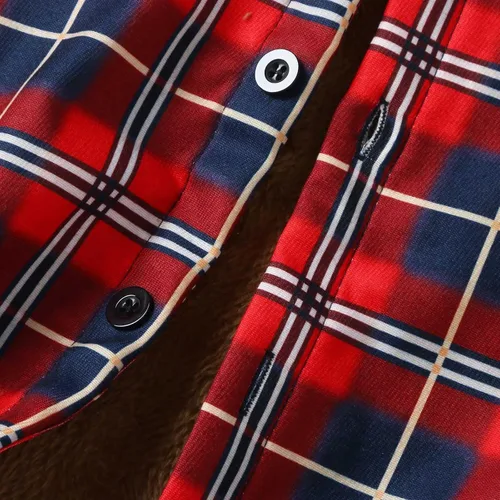 Miniatura 9 de Camisas casuales de franela de manga larga con botones y ajuste regular para hombre para otoño e invierno con forro polar