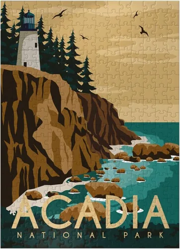 Miniatura 7 de MyPuzzle Acadia National Park Maine USA Art Deco - Póster vintage de 100 piezas para adultos