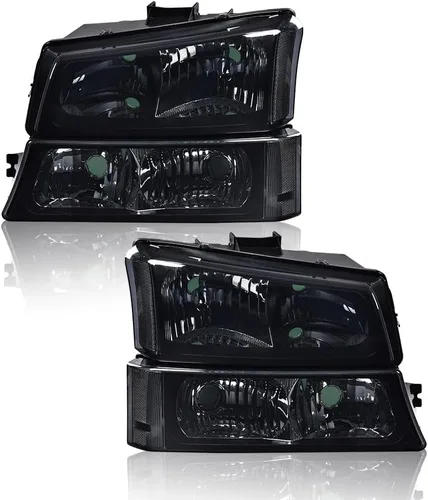 Miniatura 11 de G-PLUS Faros delanteros compatibles con Chevy Avalanche 1500 2500/Ajuste Chevy Silverado 1500 2500 HD 3500 2003-2006, lente transparente, carcasa