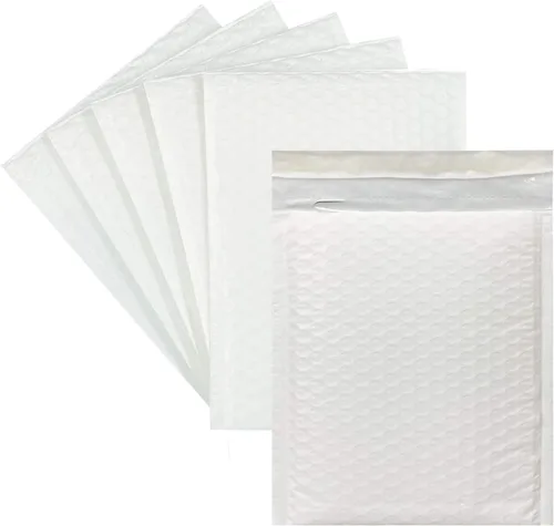 Miniatura 10 de zmybcpack - Paquete de 50 sobres de burbujas blancos de 8.5x12 pulgadas, sobres acolchados de polietileno con cierre autoadhesivo para envío