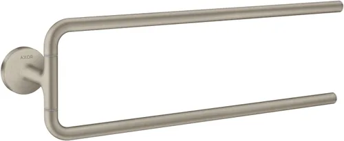 Miniatura 2 de AXOR Universal Circular 42822000 - Toallero doble moderno de 19 pulgadas, 20 pulgadas en cromo, 42822000 Cromado