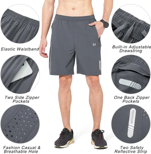 Miniatura 4 de NORTHYARD - Pantalones cortos deportivos para correr para hombres, ligeros, de secado rápido, 7, 5 o 9 pulgadas, para senderismo, deportes, gimnasio