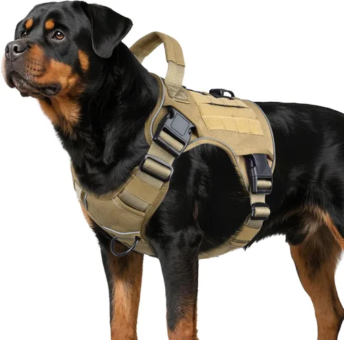 Miniatura 20 de WINGOIN - Arnés táctico púrpura para perros medianos, arnés resistente sin tirones con asa, chaleco militar K9 reflectante ajustable para mascotas