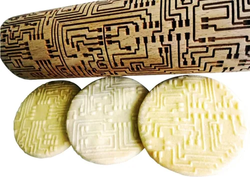 Miniatura 11 de Rodillo en relieve BEEHIVE. Rodillo de masa grabado con láser para galletas caseras y cerámica por Algis Crafts