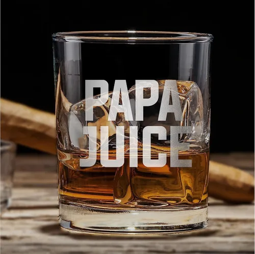 PAPA JUICE - Vaso de whisky – Regalo divertido para papá, tío abuelo de hija, hijo, esposa, día del padre (personalizado)