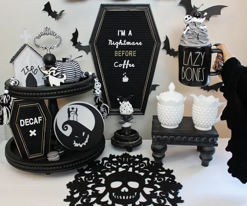 Miniatura 5 de Letrero de tablero de letras de ataúd [combo grande y mini] – Decoración de bruja, decoración gótica para el hogar, tablero de palabras con letras