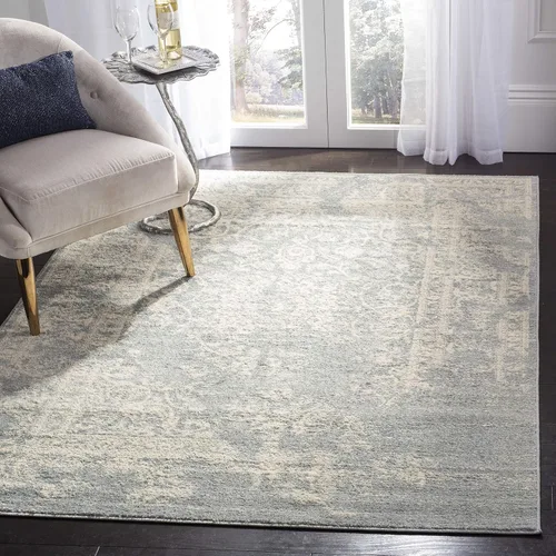 Miniatura 23 de SAFAVIEH Colección Adirondack Alfombra de Área - 4' Redonda, Marfil y Plata, Diseño Oriental Envejecido, No Desprende Pelusa y de Fácil Cuidado