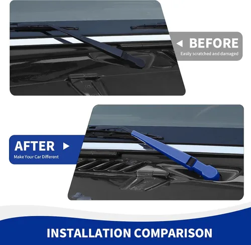 Miniatura 5 de RAZPOY JK Limpiaparabrisas frontal y trasero, 3 piezas, compatible con Jeep Wrangler JK JKU 2007-2017, azul