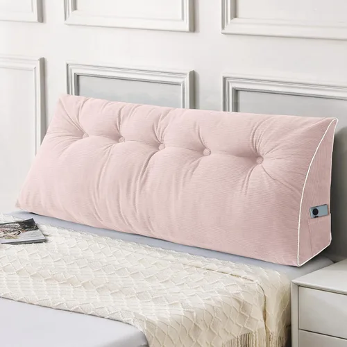 Miniatura 48 de Sasttie - Almohada de cabecero completa, almohada de cuña para cabecero para sentarse en la cama, cojín triangular de apoyo para la espalda