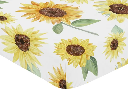 Miniatura 3 de Sweet Jojo Designs Sábanas ajustables para cuna (girasol floral bohemio) para niñas, guardería, habitación de niños pequeños, tamaño estándar