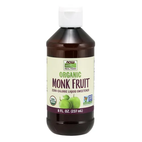NOW Foods, Líquido de fruta de monje orgánico certificado, edulcorante líquido sin calorías, sin OMG, bajo impacto glucémico, 8 onzas