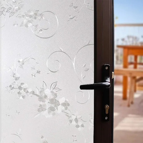 Película esmerilada de privacidad para ventana, sin pegamento, protección de privacidad, control de calor, anti UV, vitrales de hierro para el hogar