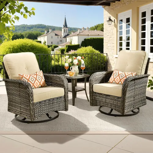 Miniatura 30 de ovios Juego de 2 piezas de muebles para patio, sillas de mimbre para exteriores de 2, sillas de ratán de respaldo alto para todo tipo de clima de 2
