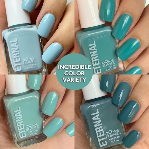 Miniatura 2 de Eternal Juego de esmaltes de uñas verdes para mujer (atención) – Juego de esmaltes de uñas azul claro para niñas – Esmalte de uñas blanco de larga