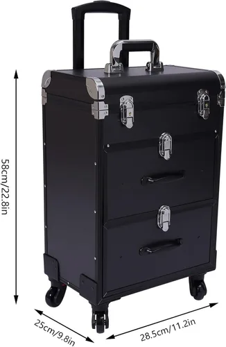 Miniatura 5 de Estuche de maquillaje profesional con cajones, carrito grande para cosméticos con cerraduras, estuche organizador de cosméticos para maquillaje