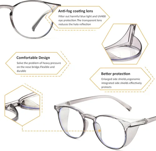Miniatura 2 de 2 pares de gafas de seguridad anti niebla, gafas de protección azul, bloqueo de luz azul para hombres mujeres