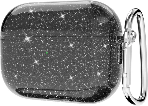 Miniatura 12 de Svanove Funda para Airpods Transparente con Purpurina, Funda Brillante y Bonita para Airpods de 1ª y 2ª Generación con Llavero, Carcasa Rígida