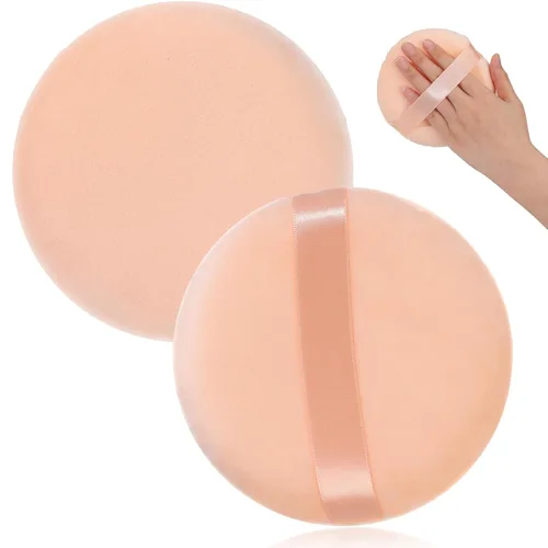 Miniatura 10 de Esponja corporal de gran tamaño, 5 pulgadas, ultra suave, lavable, redonda, aplicador de esponja de maquillaje para limpieza facial, maquillaje