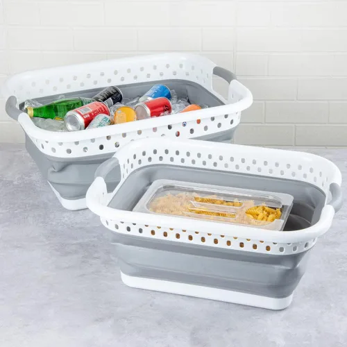 Miniatura 7 de Restaurantware - Contenedor plegable de 20.8 x 15.4 x 8.7 pulgadas, 1 contenedor de almacenamiento duradero - Asas integradas, organizador
