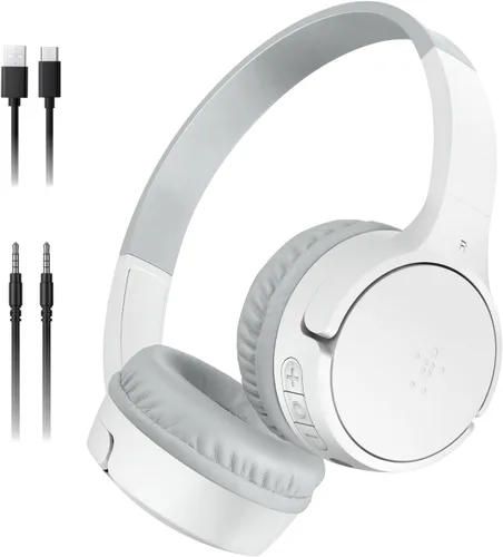 Miniatura 11 de Belkin SoundForm Mini con estuche - Auriculares inalámbricos Bluetooth para niños con vida útil de batería de 30H, límite de volumen seguro de 85dB