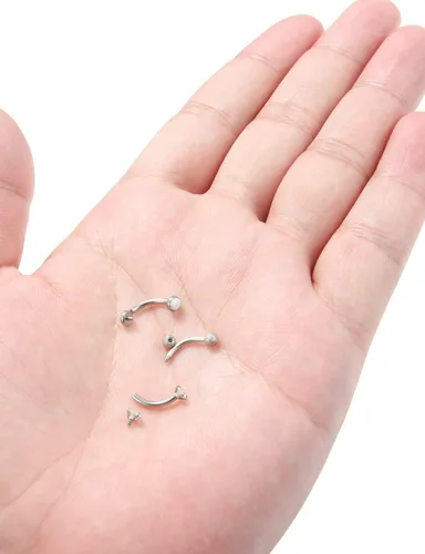 Miniatura 5 de Jenxnjsjo Piercing para cejas, 0.63 onzas, 0.630.390.39 pulgadas, joyería para mujer, diseño de labret vertical, labio, barra curvada, aretes