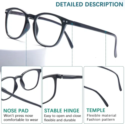 Miniatura 5 de Progressive - Anteojos de lectura multienfoque con bloqueo de luz azul para mujeres/hombres, lectura para computadora con bisagra de resorte