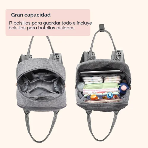 Miniatura 4 de BabbleRoo - Mochila para pañales - Bolso de viaje con artículos esenciales para bebés - Mochila multifuncional resistente al agua, bolso de viaje