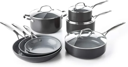 Miniatura 2 de GreenPan Valencia Pro CW000190-002 - Juego de utensilios de cocina 100 % de cerámica saludable sin toxinas, antiadherente, de metal, aptos