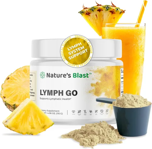 Lymph Go - Suplemento de drenaje linfático para mujeres y hombres, soporte del sistema linfático, con bromelina, equinácea, raíz de bardana, diente