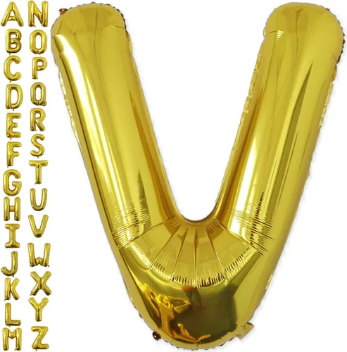Miniatura 15 de VHUWE Globo dorado de 40 pulgadas con letra B, globos de helio de aluminio del alfabeto de Mylar de gran tamaño para fiesta de cumpleaños