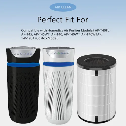 Miniatura 5 de AP-T40FL AP-T45 Filtro de repuesto HEPA compatible con 1461901 Homedics Total Clean 5 en 1 purificador de filtro de aire, AP-T40 AP-T45WT AP-T40WT