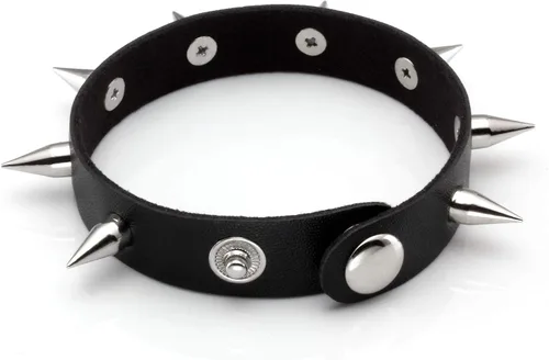 Miniatura 7 de MILAKOO Pulsera de cuero punk para hombre, pulsera de cuero con espiga para mujer