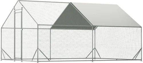 Miniatura 8 de Jaula grande de metal para gallinero con cubierta impermeable y anti-ultravioleta para jardín de granja, jaula para conejos y patos