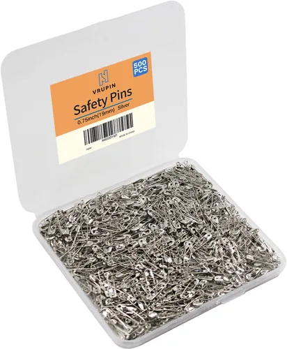 Miniatura 8 de Juego de 500 pines de seguridad pequeños de 0.75 pulgadas/0.748 in, acero niquelado resistente a la oxidación para manualidades, costura, botón