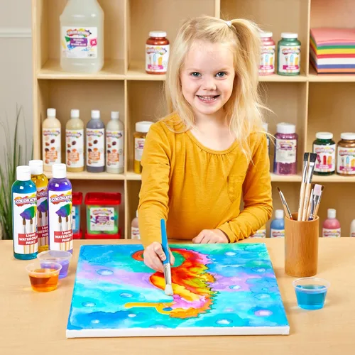 Miniatura 6 de Colorations PLWS - Pintura líquida para acuarela, 8 onzas líquidas, juego de 8, no tóxica, pintura, niños, manualidades, pasatiempos, diversión