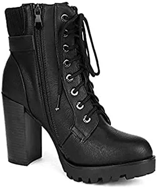 Miniatura 4 de DREAM PAIRS - Botines de tacón alto grueso para mujer