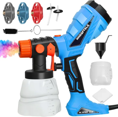 Miniatura 8 de Pulverizador de pintura inalámbrico con 3000 mAh, pistola pulverizadora de pintura eléctrica con contenedor de 40.6 fl oz y 8.5 fl oz, 4 boquillas