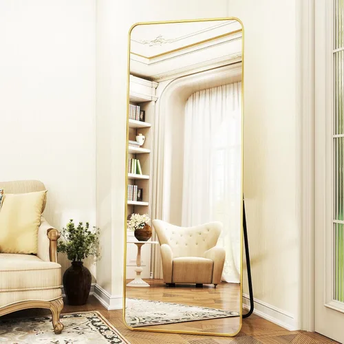 Miniatura 16 de XRAMFY Espejo rectangular de cuerpo completo de 56 x 21 pulgadas, con soporte para colgar en la pared, para dormitorio, sala de estar, dormitorio